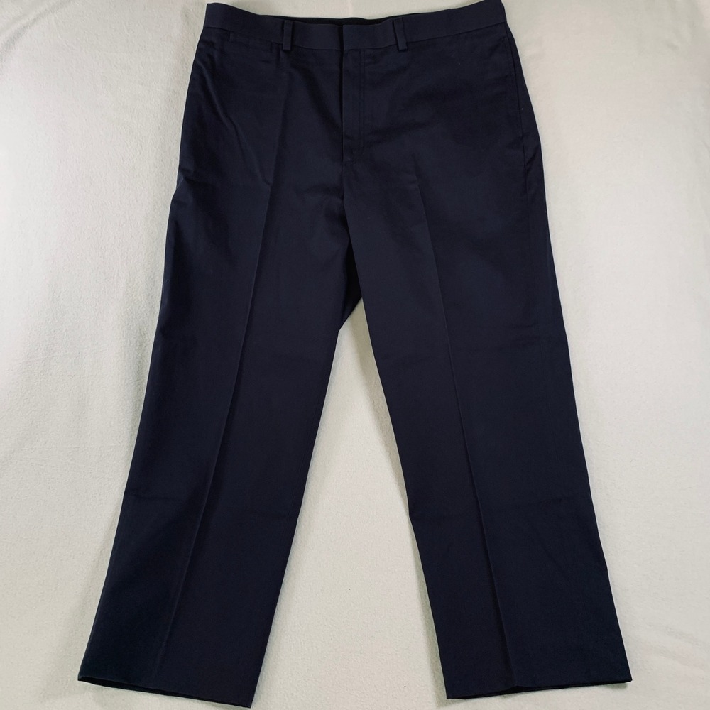 L.L.Bean Men's Classic Fit Flat Front Cotton Chino Pants Navy‎ Blue Size 38x29
